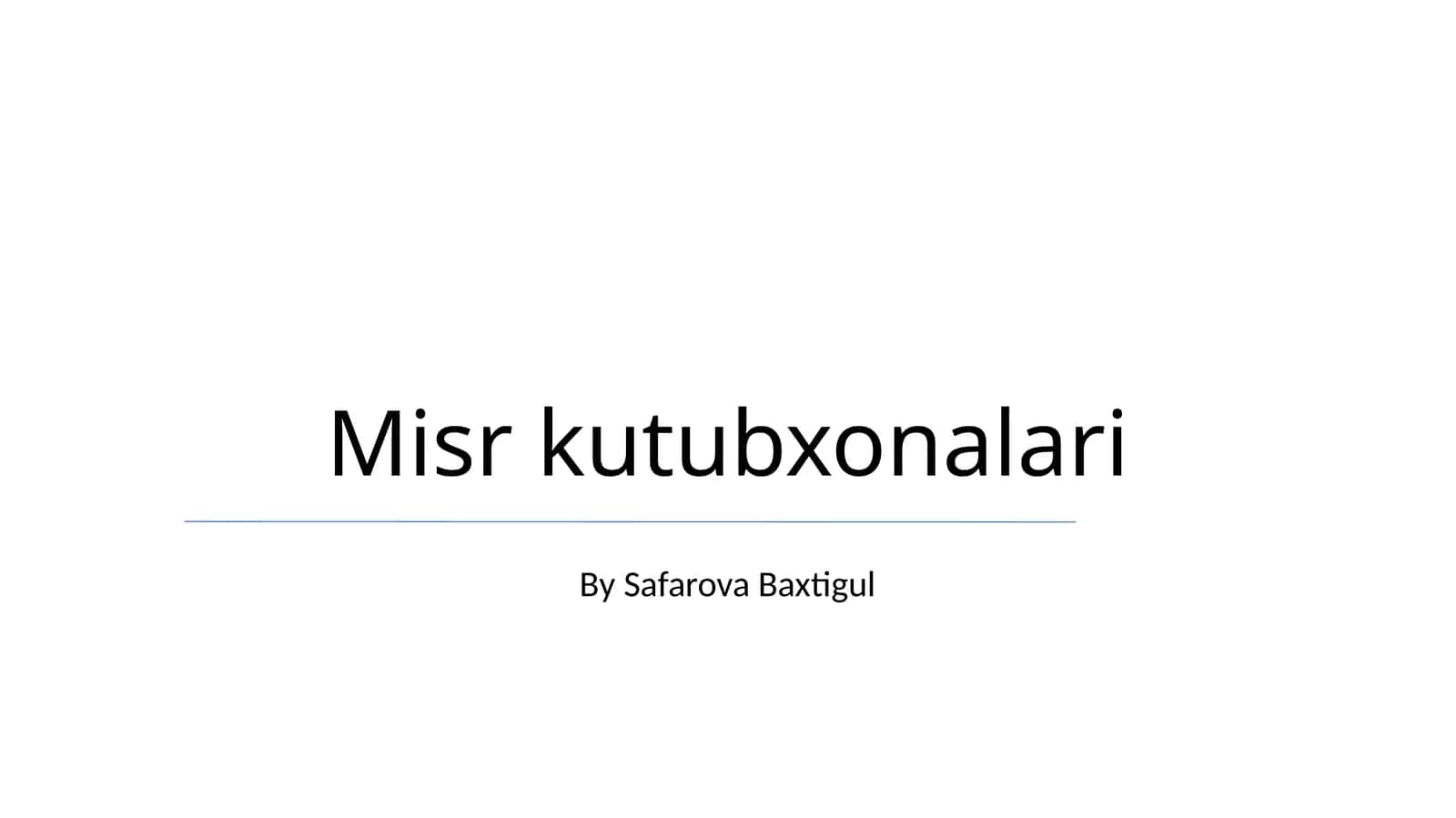 Misr kutubxonalari 1