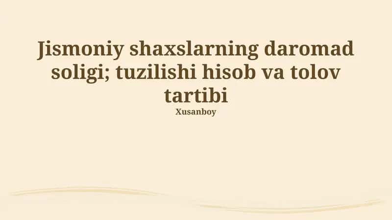 Daromad solig'i: Asosiy tushunchalar va tuzilma 1