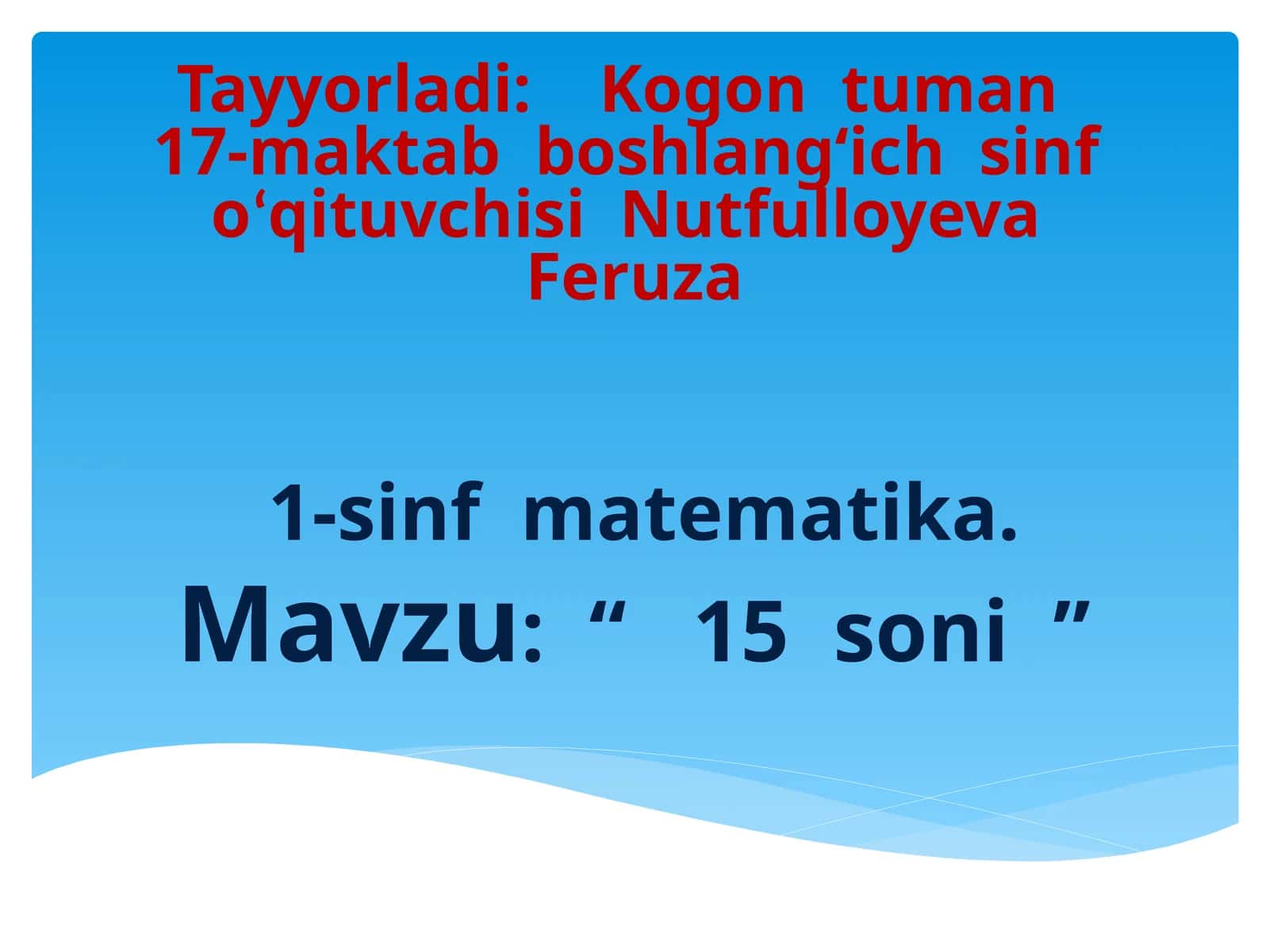 15 soni 1