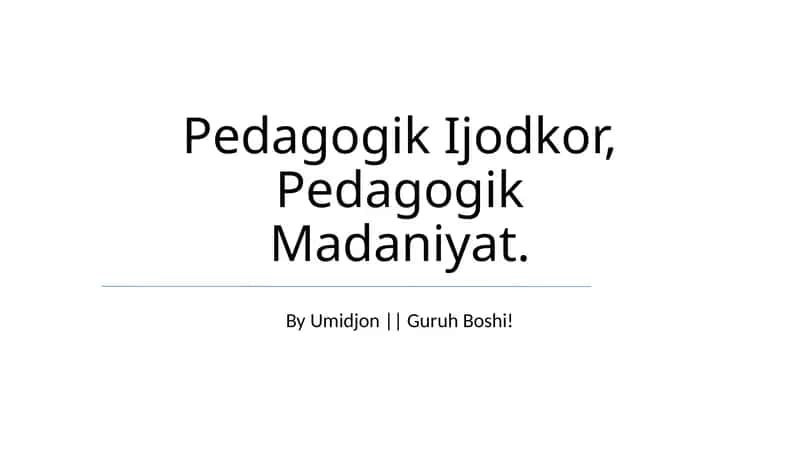 Pedagogik Ijodkor 1