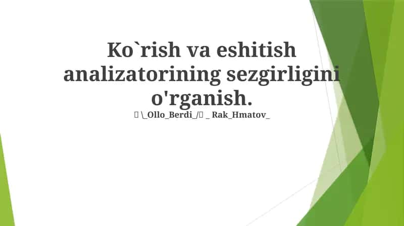 Ko'z: Vizual Tahlilchilar 1