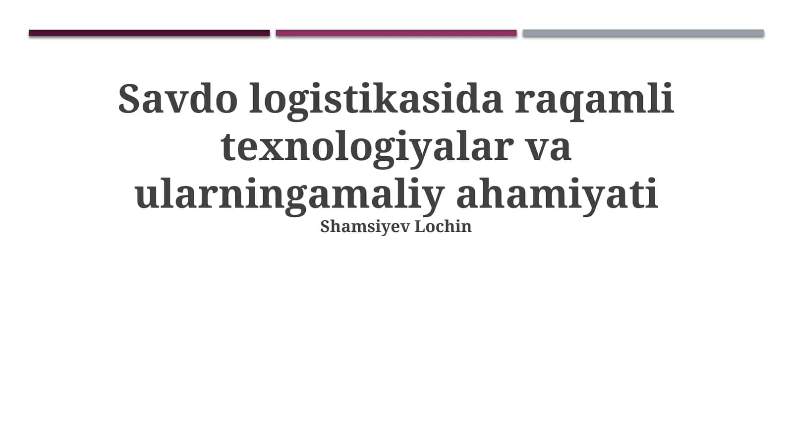 Raqamli logistika tushunchasi 1