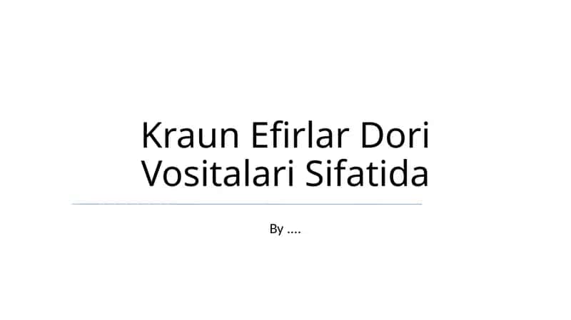 Kraun Efirlar Dori Vositalari Sifatida 1