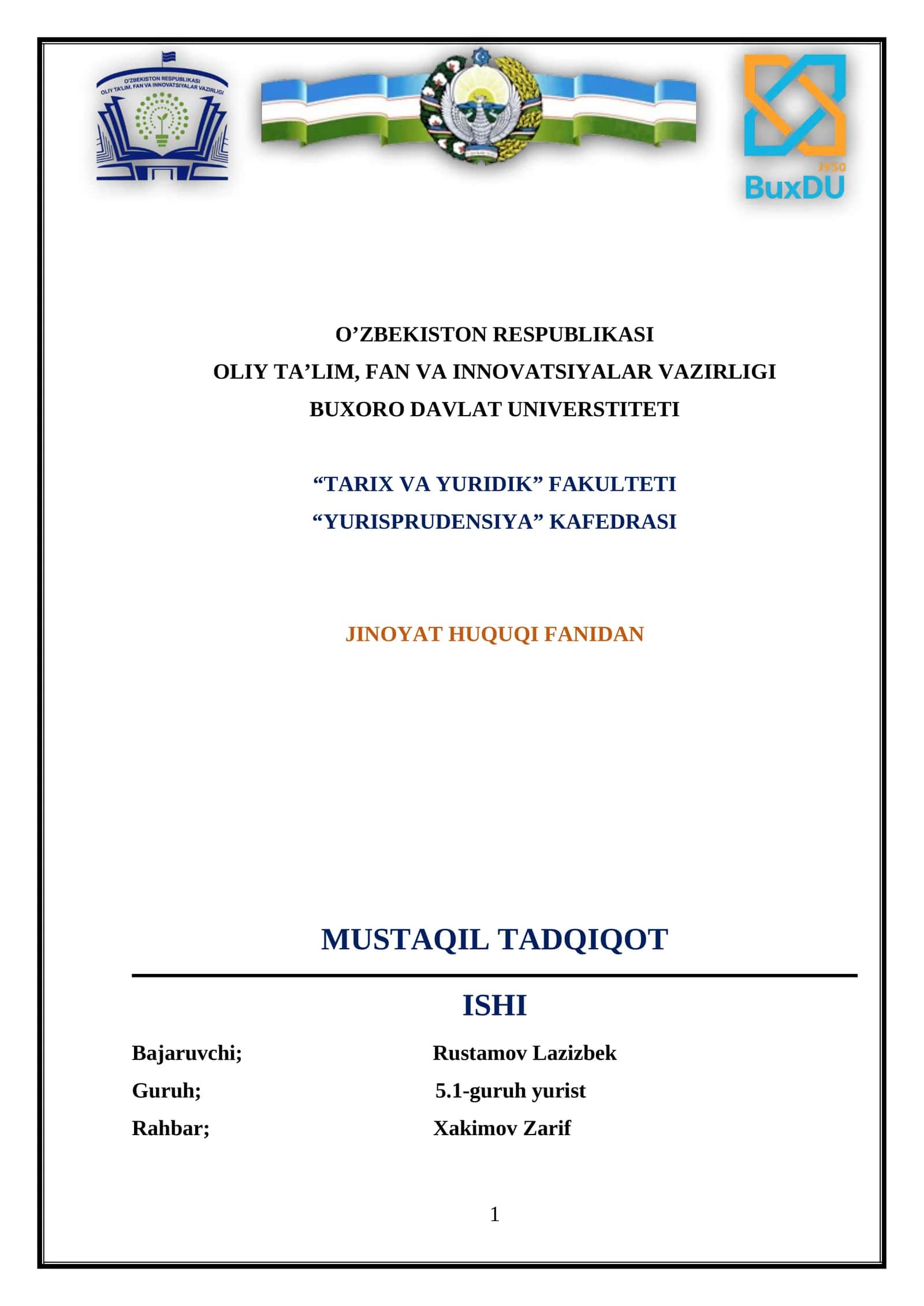 Shaxsning ozodligi, sha’ni va qadr-qimmatiga qarshi jinoyatlar tizimi tahlili 1