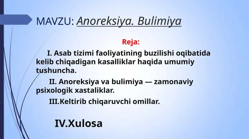 Anoreksiya. Bulimiya 1
