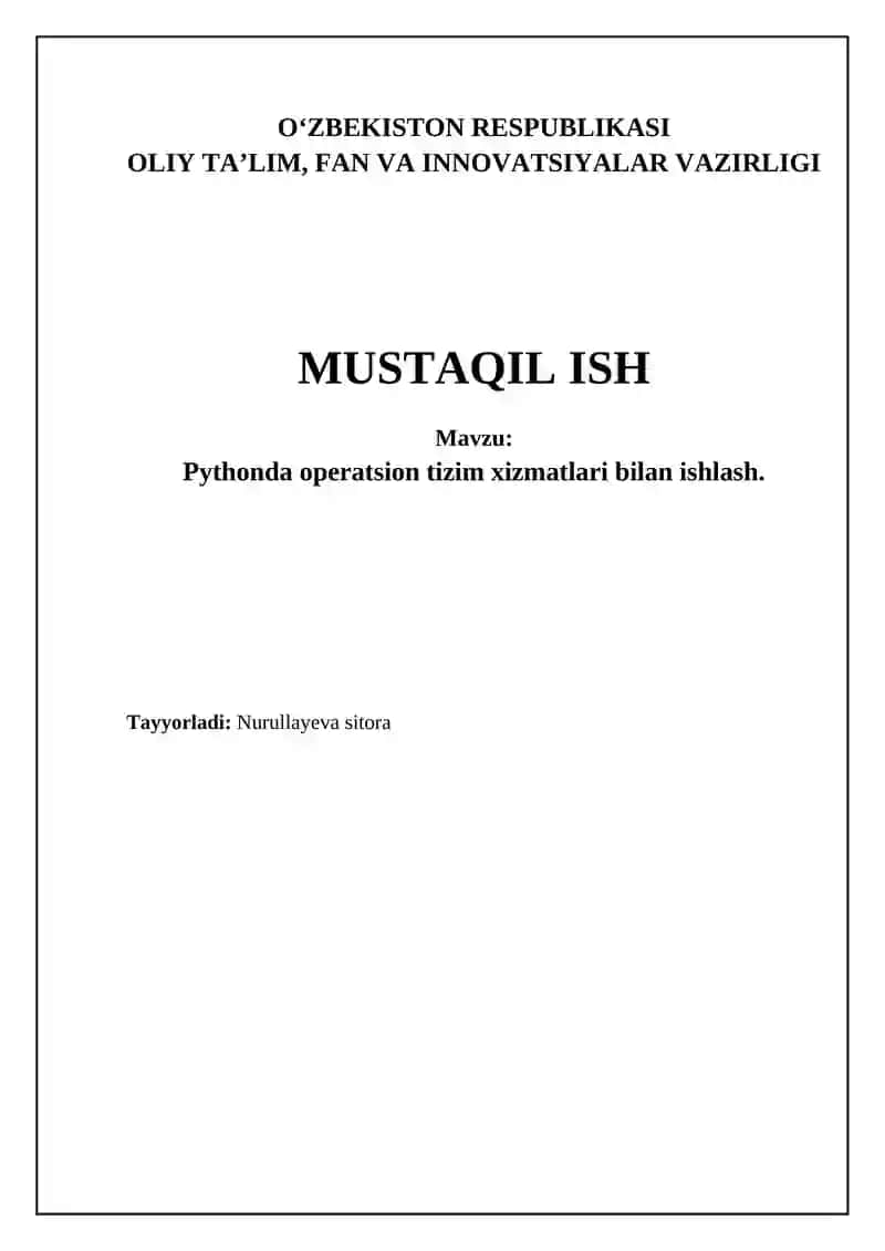 Python orqali operatsion tizim xizmatlariga kirish