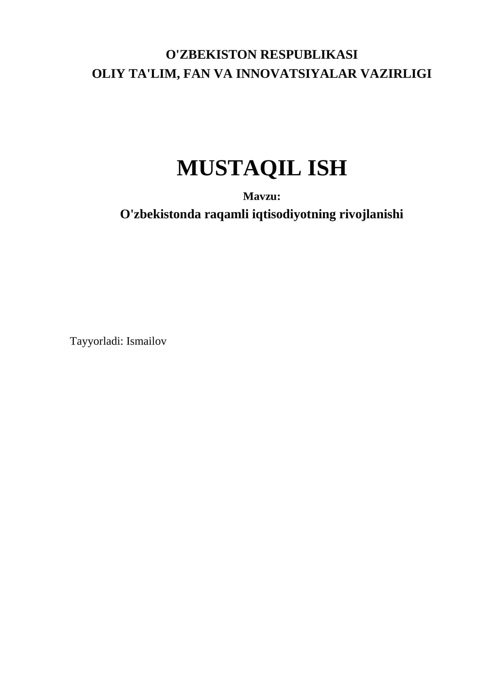O'zbekistonda raqamli iqtisodiyotning rivojlanishi 1