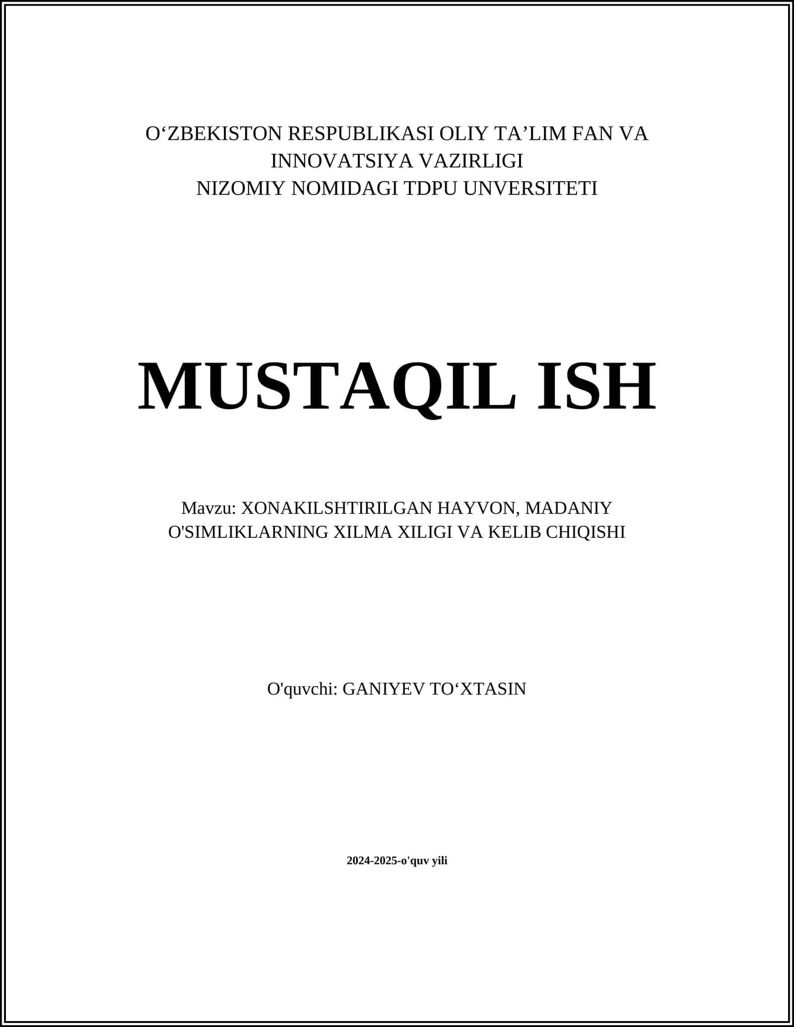 Xonakilashtirilgan Hayvonlar 1