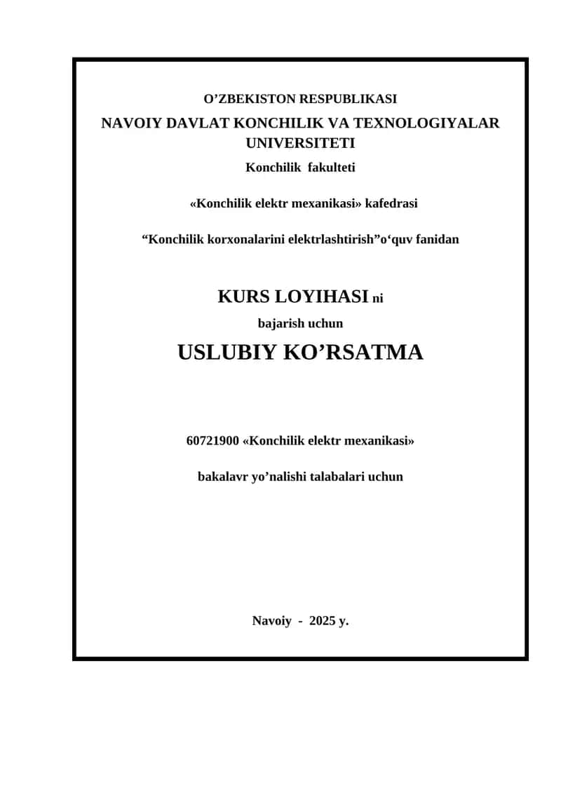 Kon korxonalarini elektrlashtirish 1