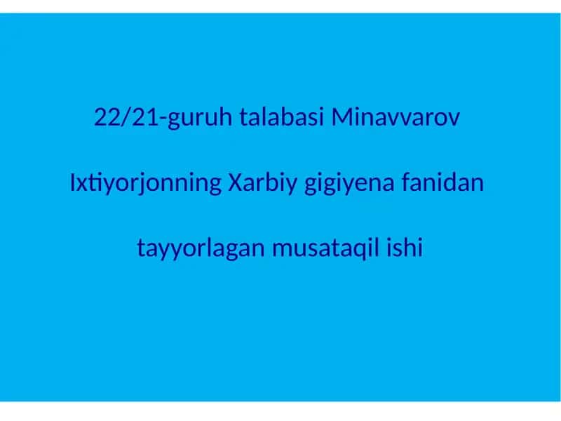 Gigiena fanining rivojlanishi 1