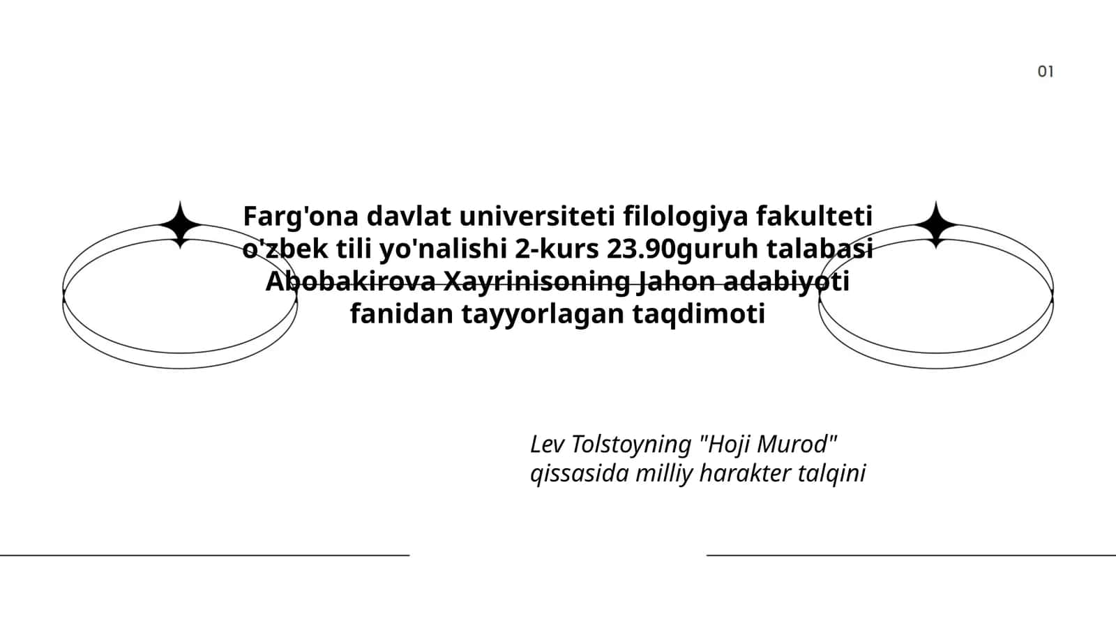 Lev Tolstoyning "Hoji Murod" qissasida milliy harakter talqini 1