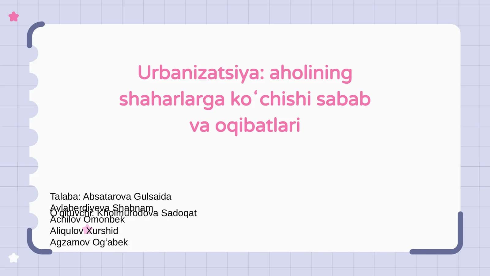 Urbanizatsiya: aholining shaharlarga koʻchishi sabab va oqibatlari 1