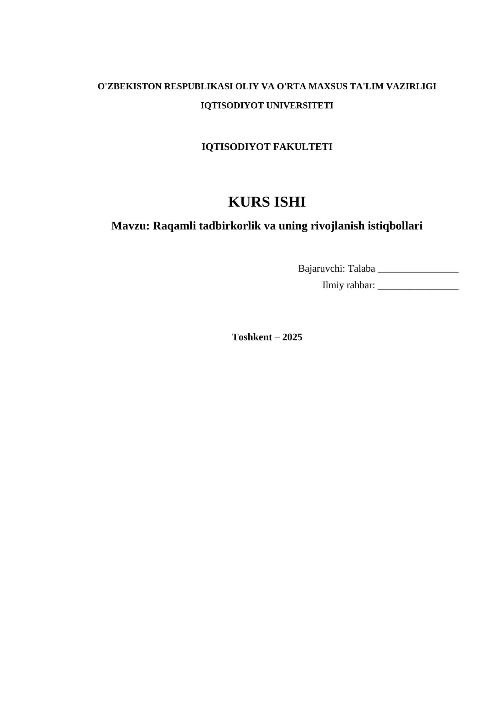 Raqamli tadbirkorlik va uning rivojlanish istiqbollari 1