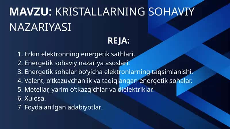 KRISTALLARNING SOHAVIY NAZARIYASI 1