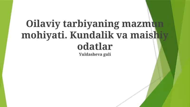 Oilaviy Tarbiya 1