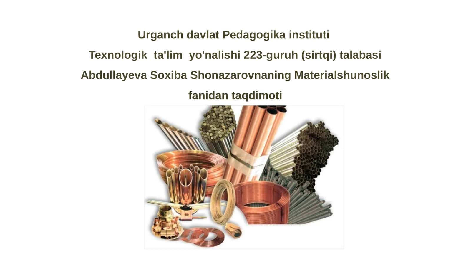Rangli metallar ishlab chiqarish texnologik jarayonlari 1