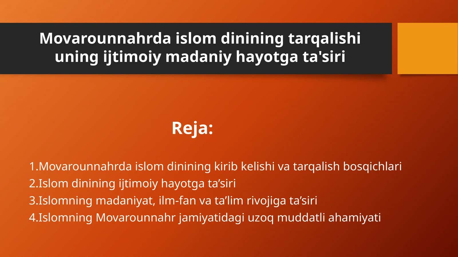 Movarounnahrda islom dinining tarqalishi uning ijtimoiy madaniy hayotga ta'siri 1