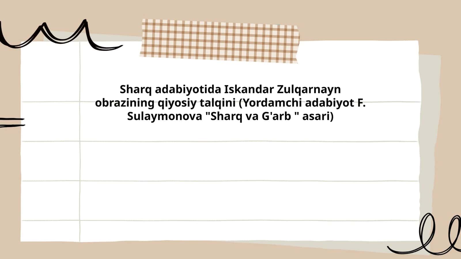 Iskandar Zulqarnayn obrazining qiyosiy talqini 1