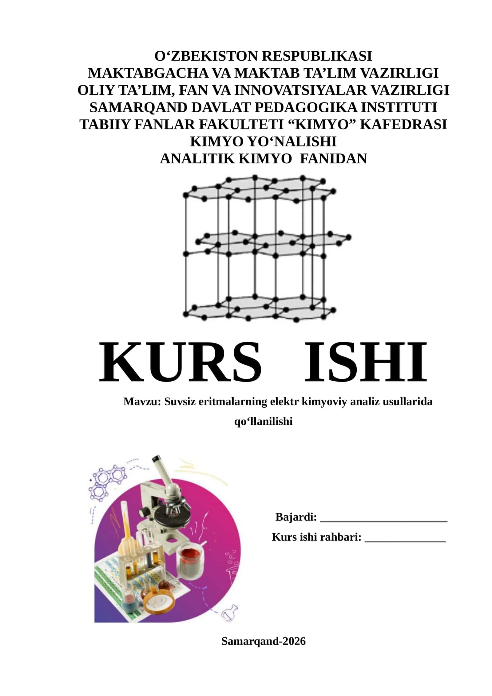 Suvsiz eritmalarning elektr kimyoviy analiz usullarida qo‘llanilishi 1