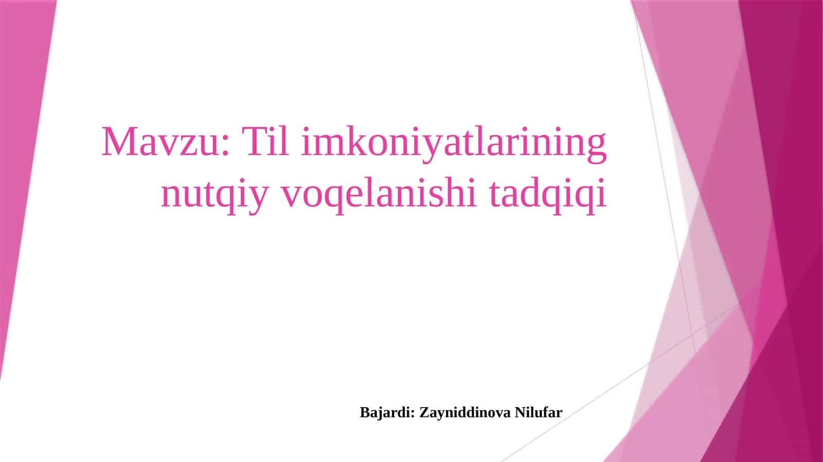 Tilimkoniyatlarining nutqiy voqelanishi tadqiqi 1
