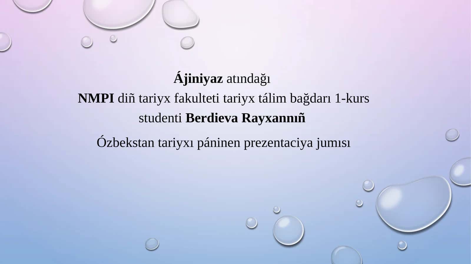 Arablardıń orta aziyaǵa bastırıp kiriwi, olardıń júrgizgen siyasatı hám oǵan qarsı gúresler 1