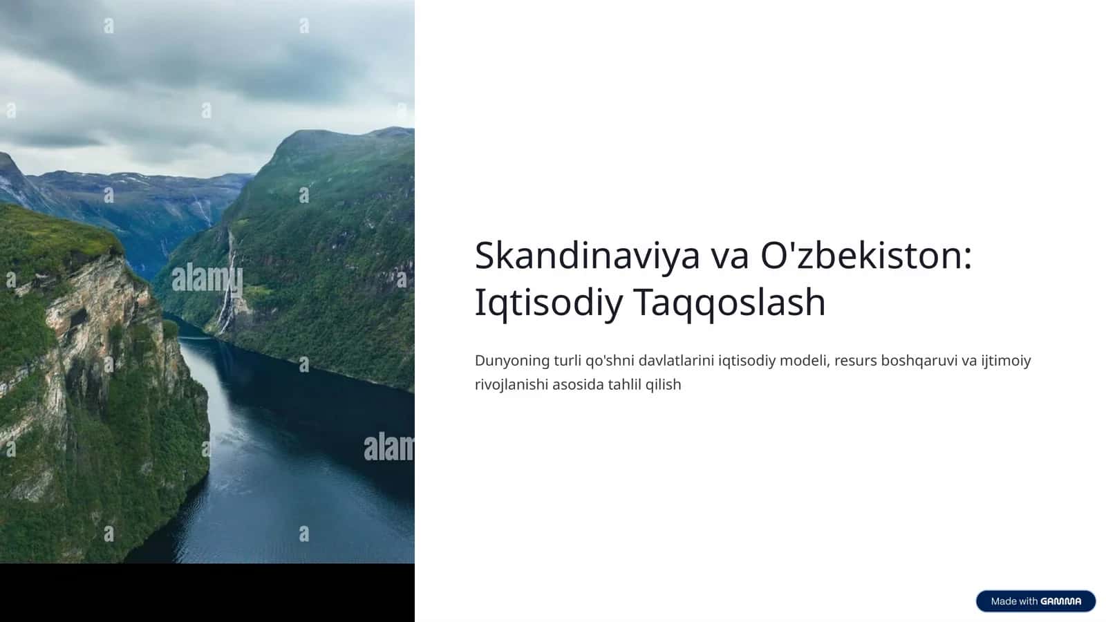 Skandinaviya va O'zbekiston: Iqtisodiy Taqqoslash 1