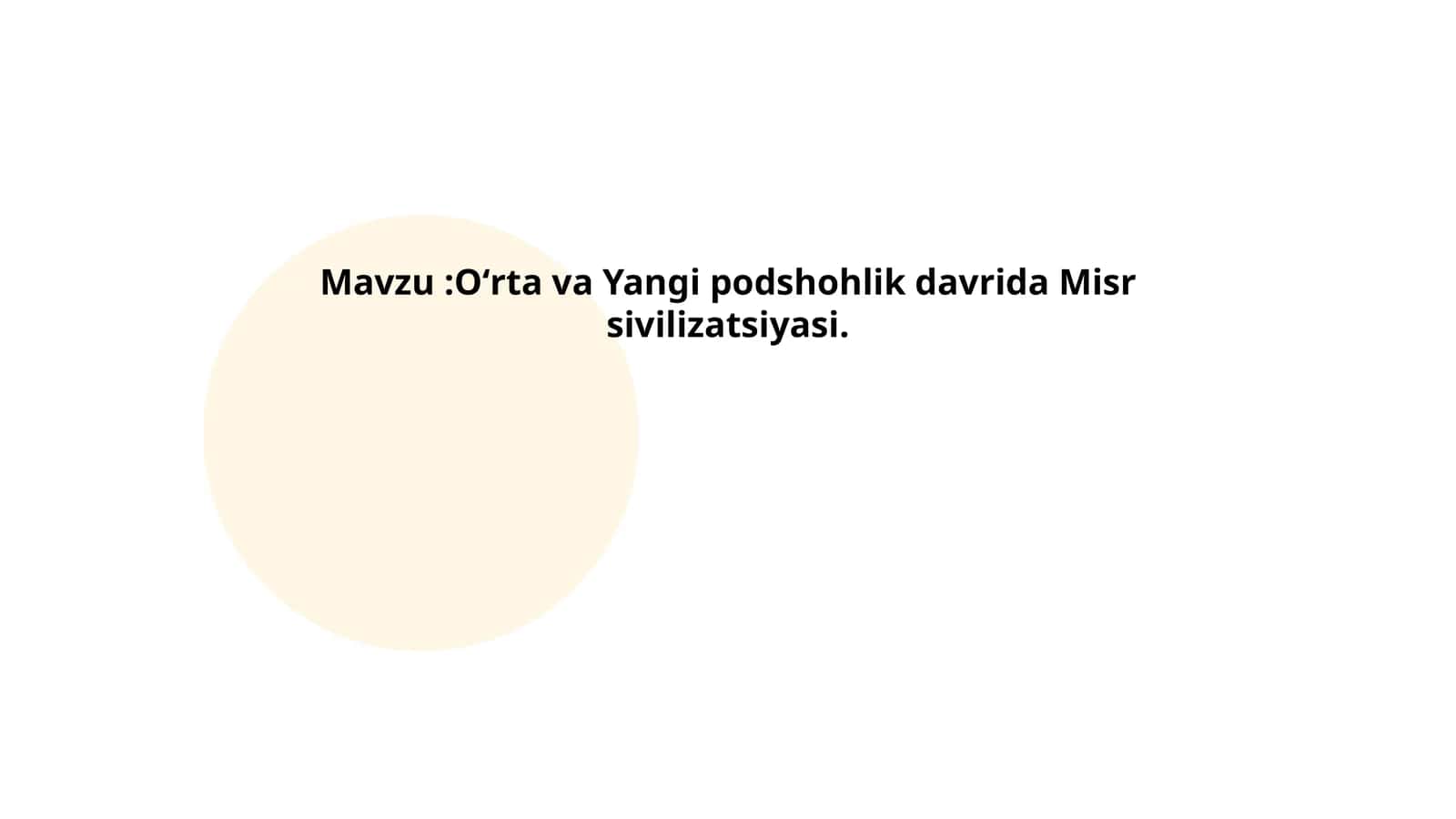 Oʻrta va Yangi podshohlik davrida Misr sivilizatsiyasi 1