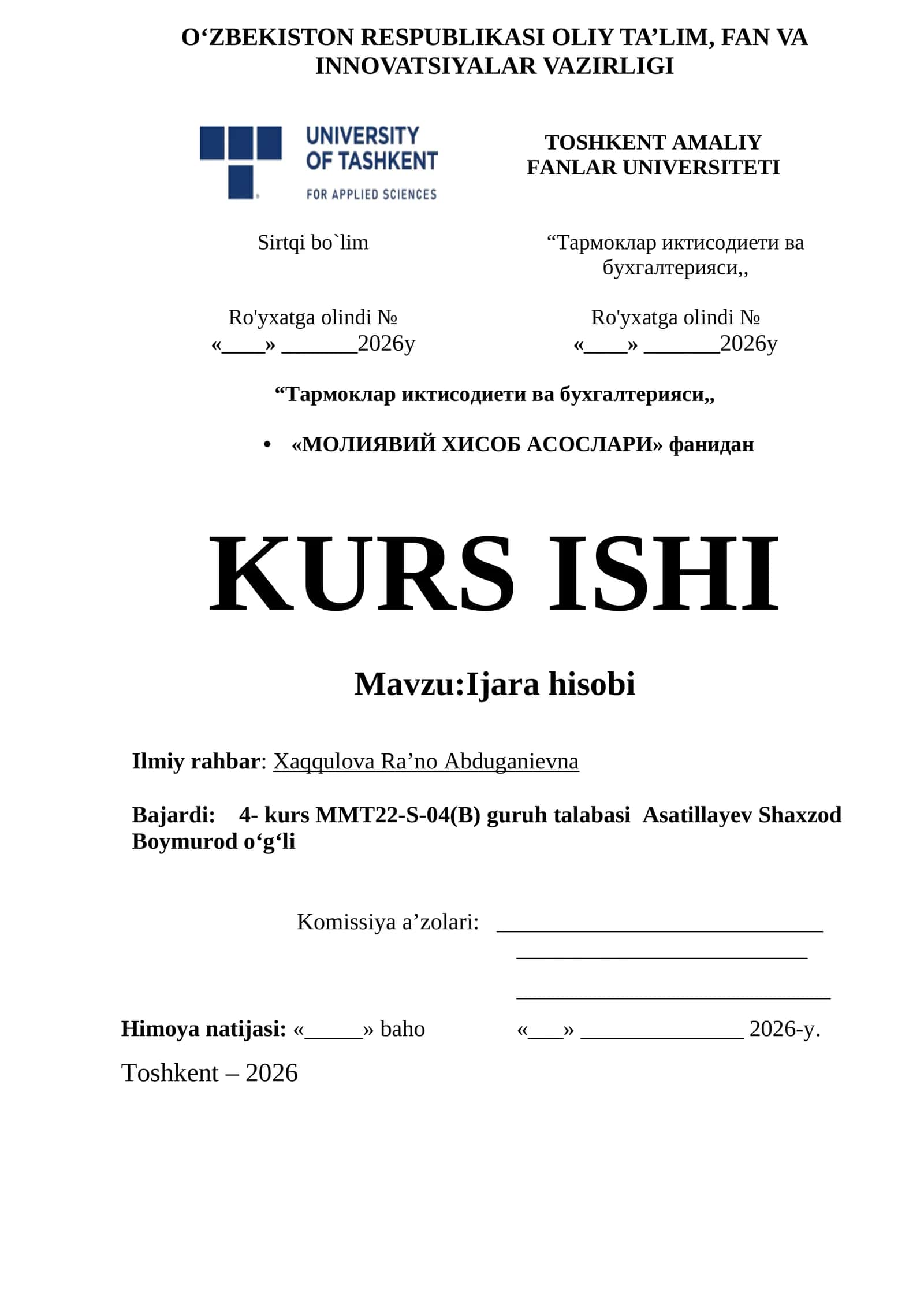 Ijara hisobi 1