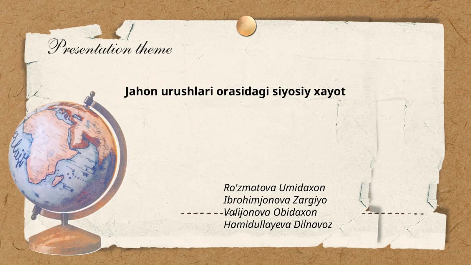 Jahon urushlari orasidagi siyosiy xayot 1
