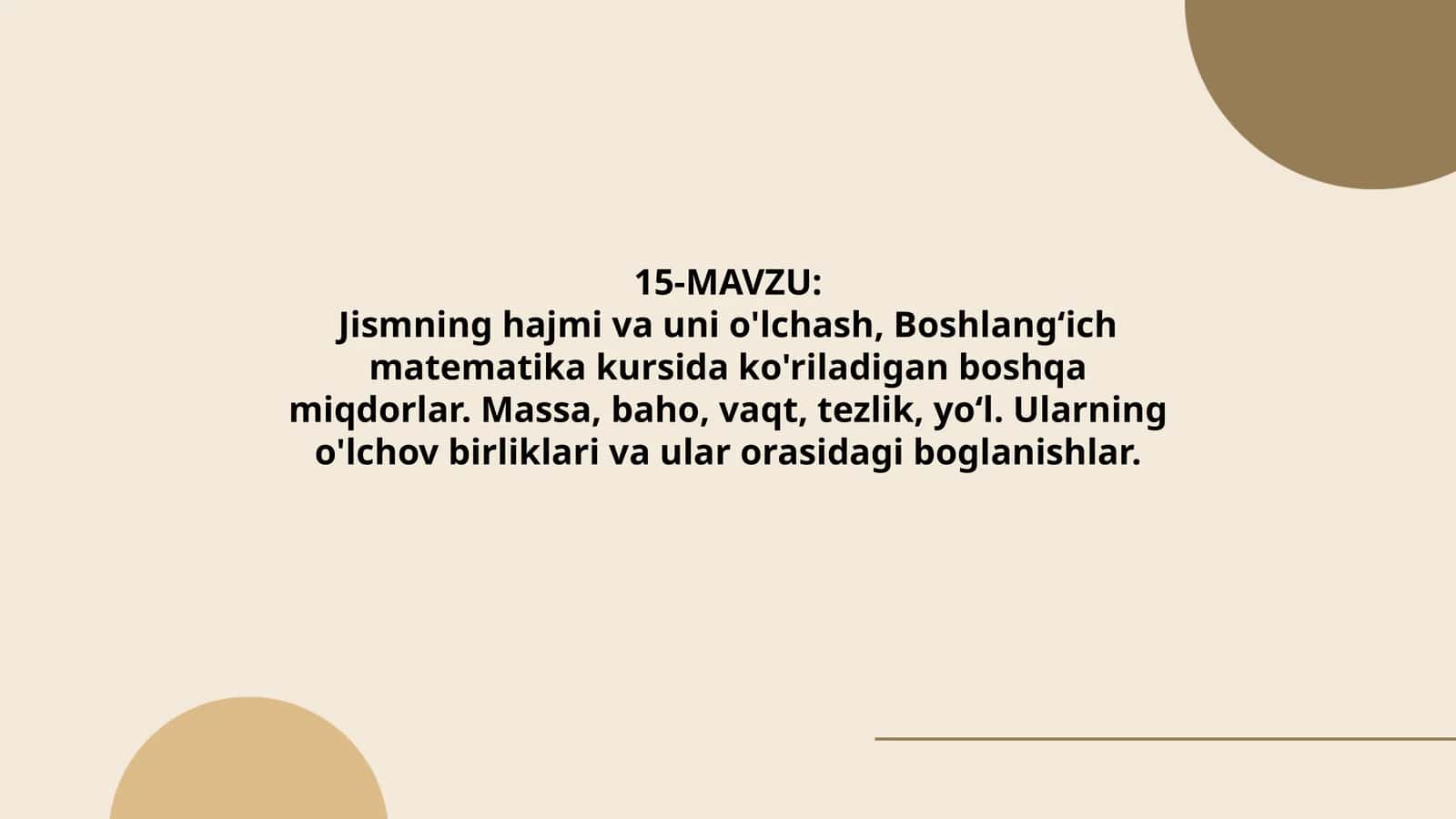Jismning hajmi va uni o'lchash 1