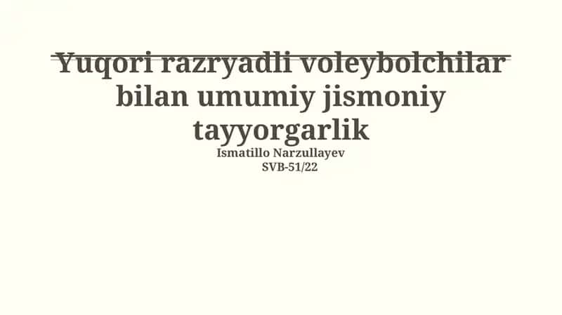 Umumiy jismoniy tayyorgarlik 1