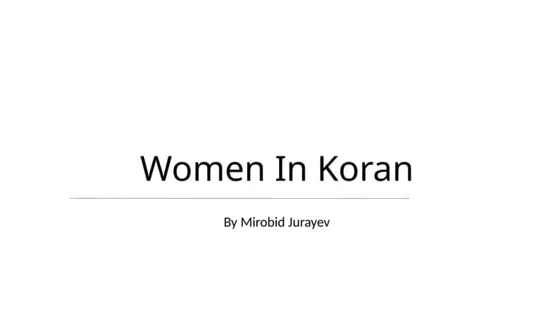 Ayollar Qur'onda 1