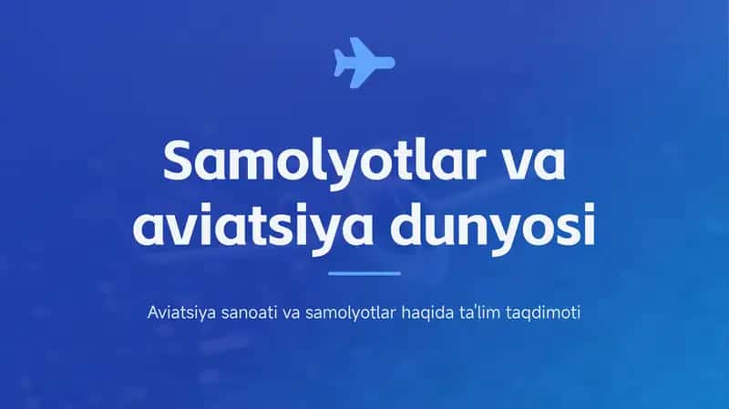 Samolyotlar va aviatsiya dunyosi 1