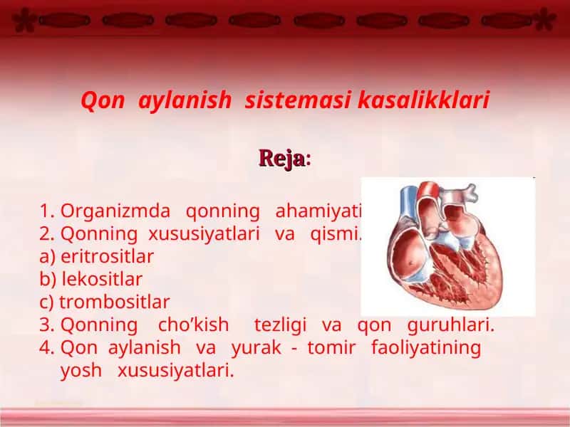 Qon aylanish sistemasining kasaliklari 1