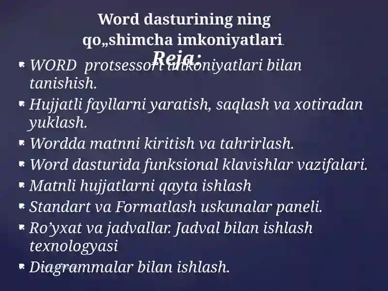 WORD dasturi