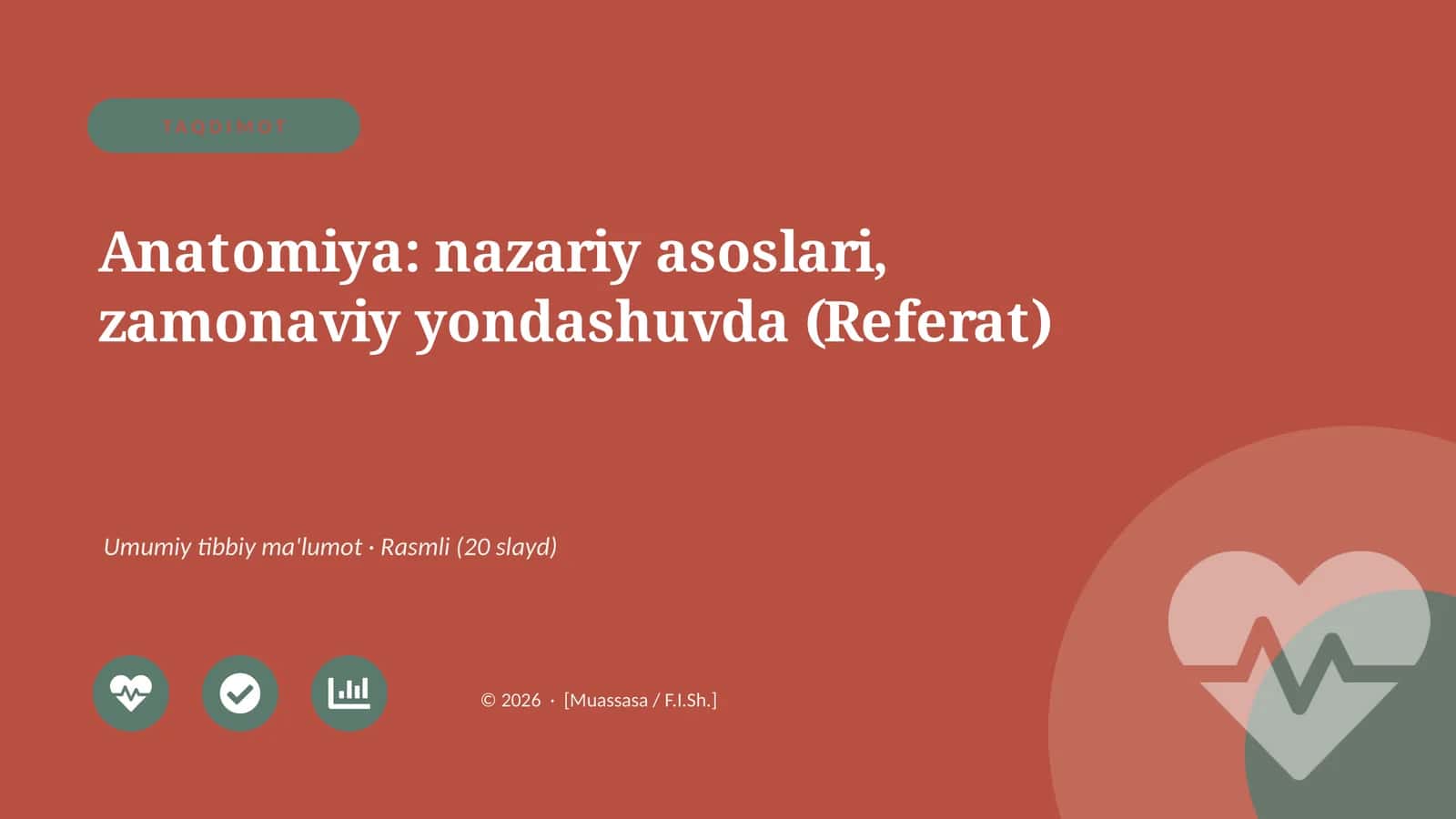 Anatomiya: nazariy asoslari, zamonaviy yondashuvda (Referat) 1