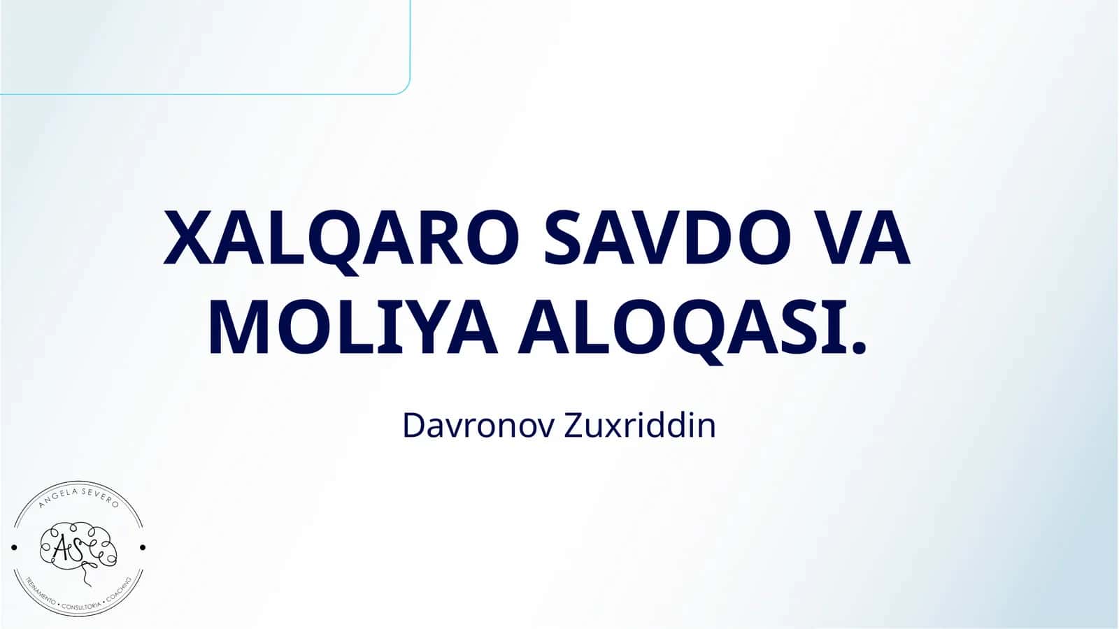 XALQARO SAVDO VA MOLIYA ALOQASI 1
