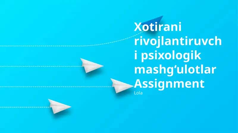Xotirani rivojlantiruvchi psixologik mashg‘ulotlar 1