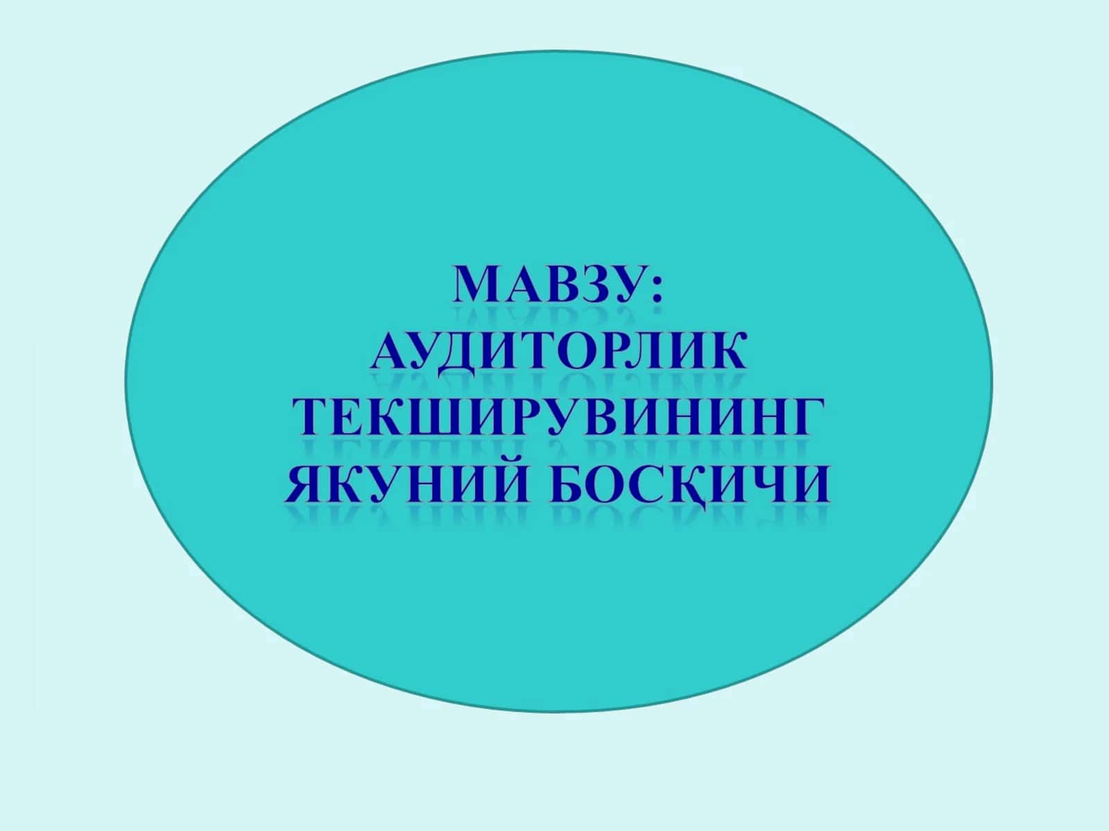 Адит. Натижалари баҳолаш 1
