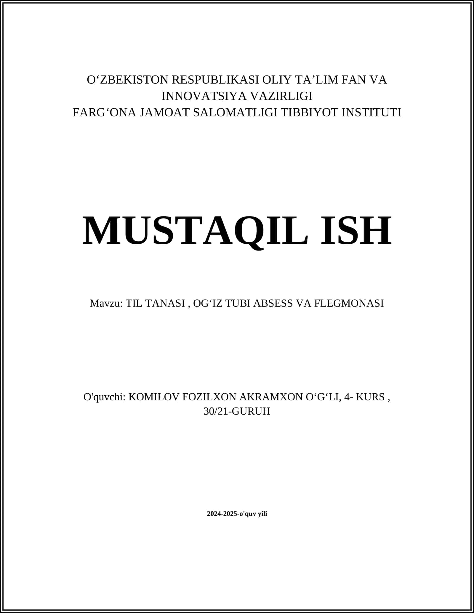 Tish infeksiyalari 1