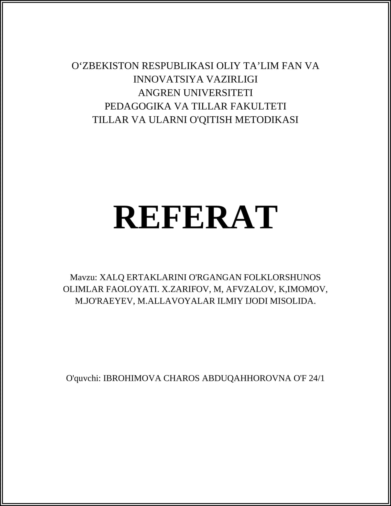 Xalq Ertaklarini O'rganishdagi Folklorshunos Olimlar Faoloyati 1