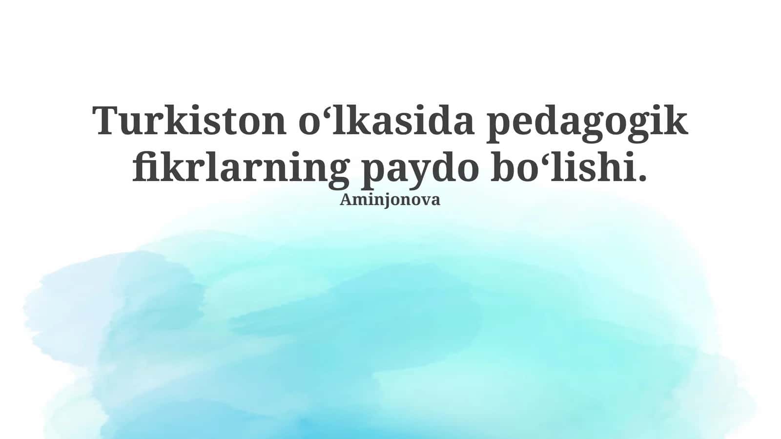 Turkiston Jadidlarining Hisosi 1