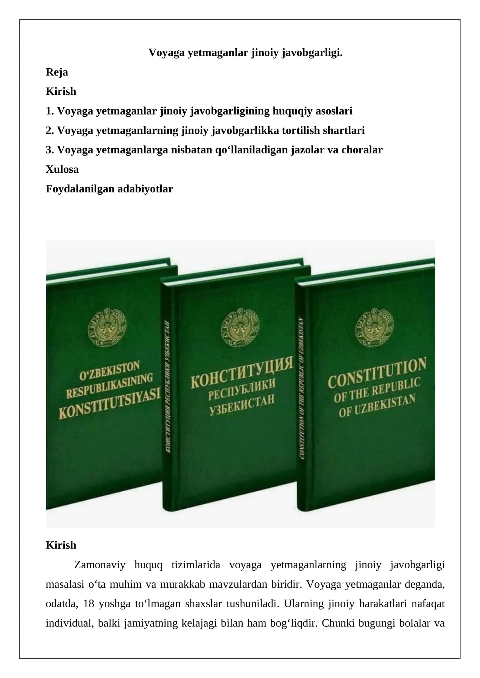 Voyaga yetmaganlar jinoiy javobgarligi 1