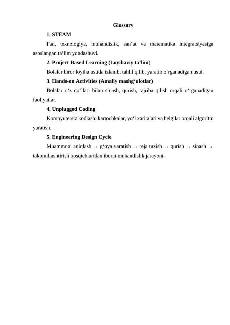 Hands-on Activities (Amaliy mashg‘ulotlar) 1