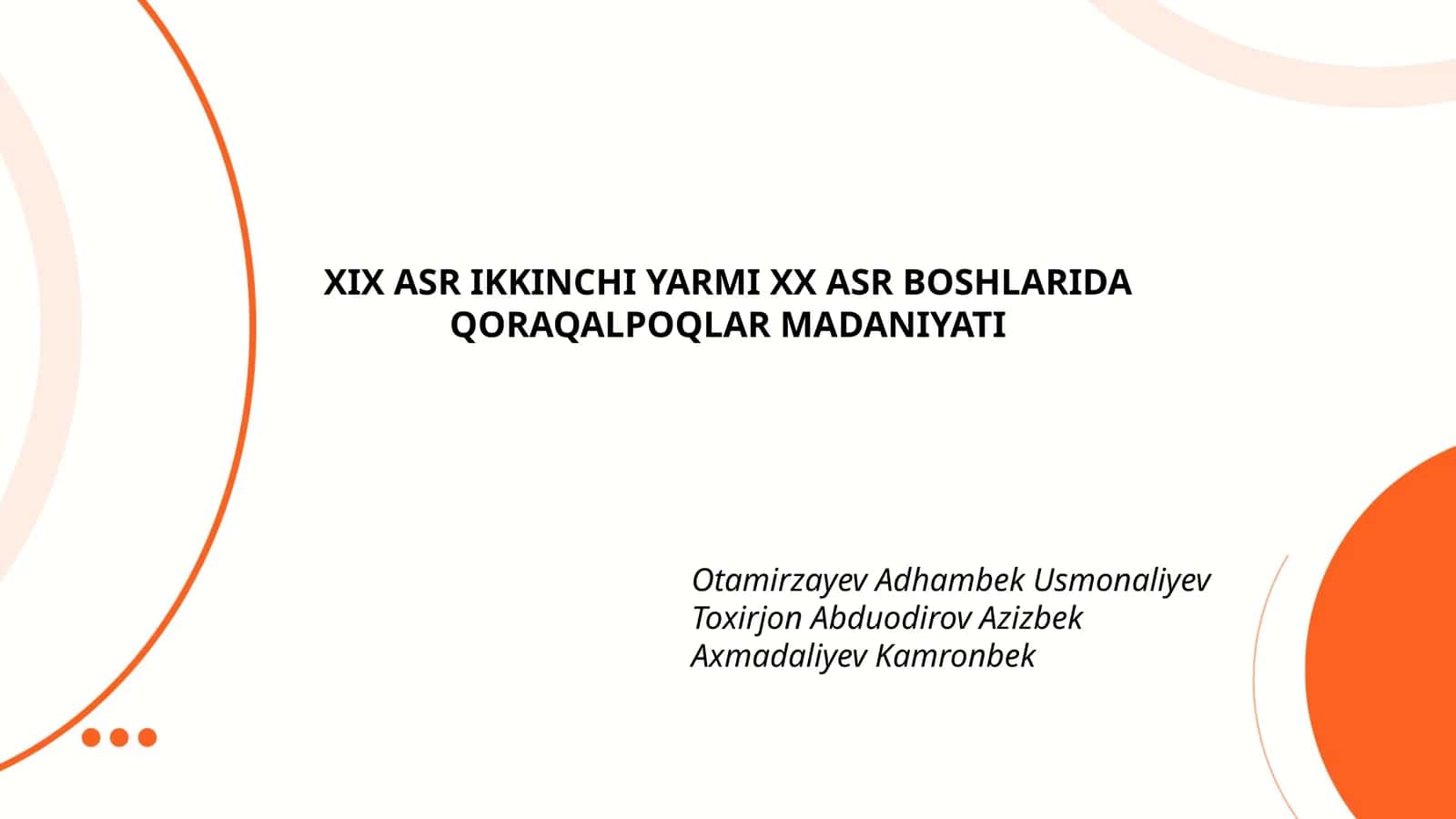 Qoraqalpoqlar Madaniyati 1