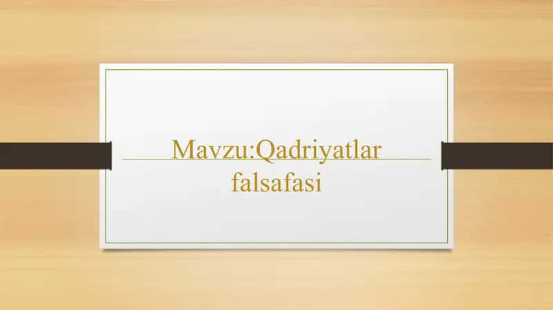 Qadriyatlarfalsafasi 1
