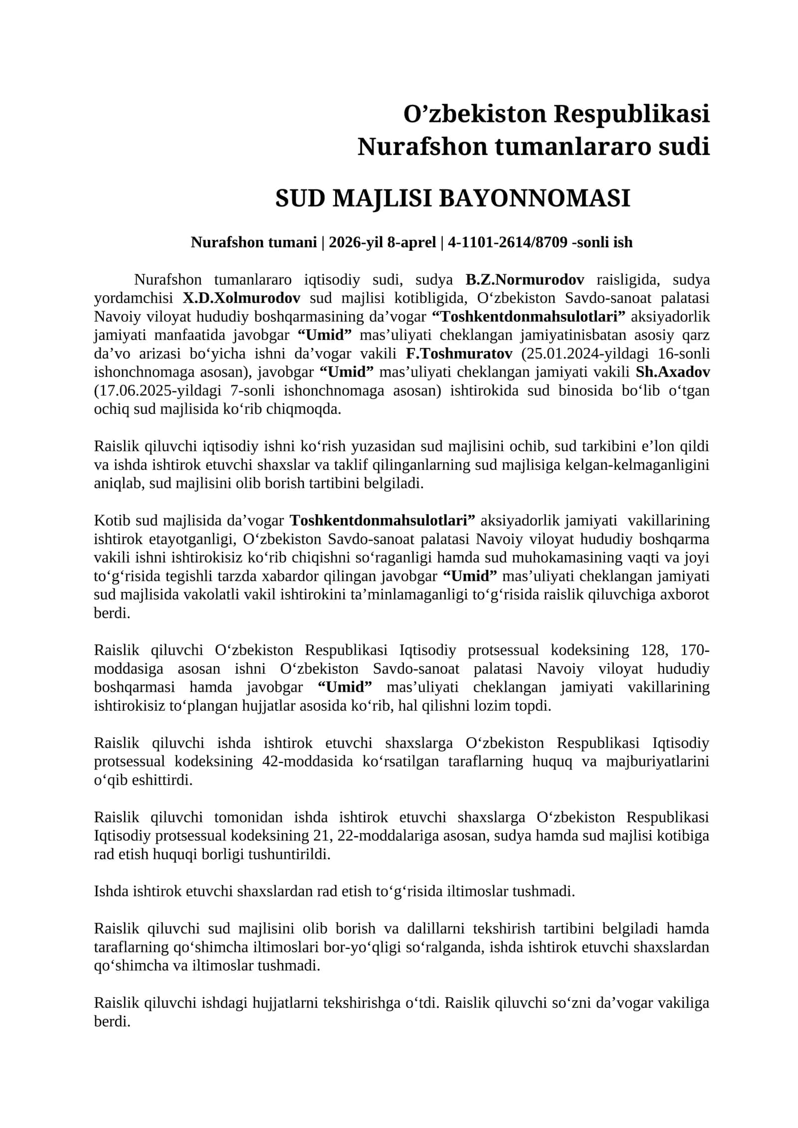 Sud majlisi bayonnomasi 1