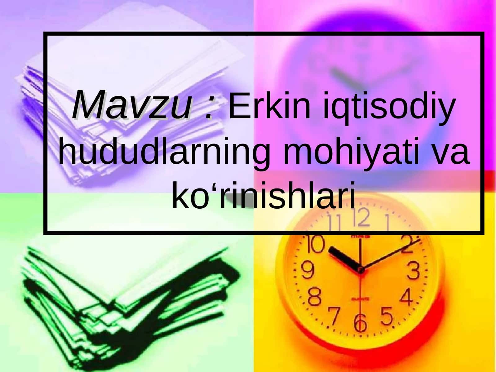 Erkin iqtisodiy hududlarning mohiyati va ko‘rinishlari 1