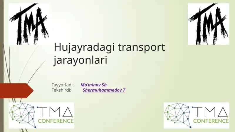 Hujayradagi transport jarayonlari 1