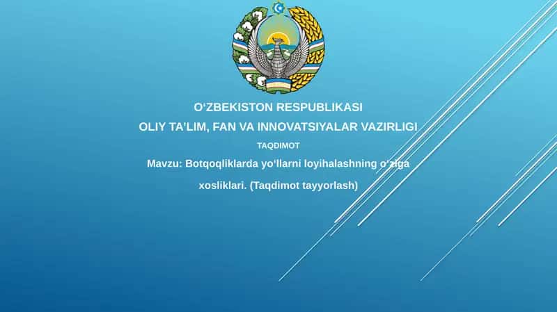 Botqoqliklardayo‘llarniloyihalashningo‘zigaxosliklari 1